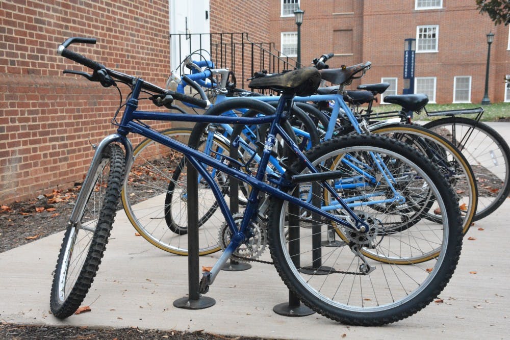 <p>Many students use bikes as a convenient way to get around on and off Grounds.</p>