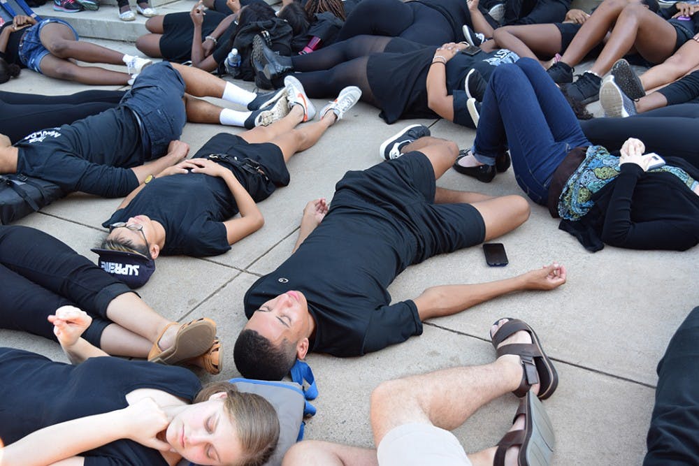 BSA held the die-in in front of Old Cabell Hall to honor the lives of&nbsp;Terence Crutcher and Keith Lamont Scott, who were killed by police officers in recent weeks.&nbsp;
