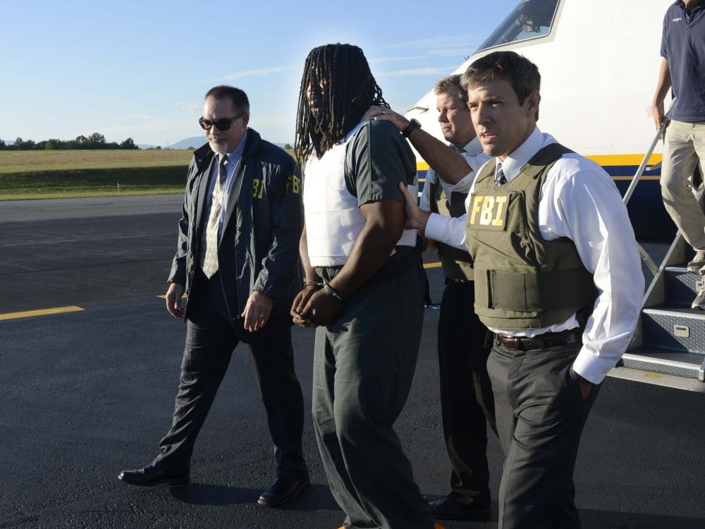 Matthew flew in police custody from Galveston, Texas to arrive in Charlottesville at approximately 5:45 p.m. Friday.