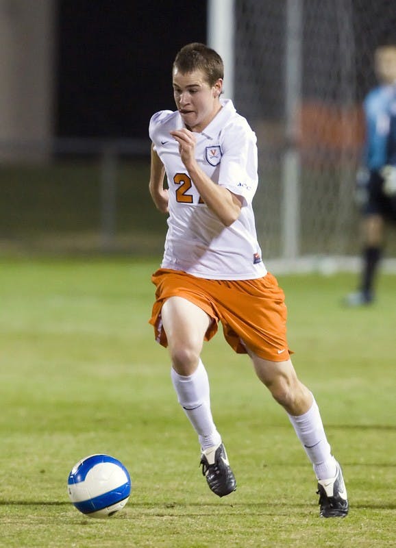 Virginia Cavaliers forward Brian Ownby (27) in action against UMD.  The Virginia Cavaliers fell to the Maryland Terrapins 2-1 in NCAA Soccer at Klockner Stadium on the Grounds of the University of Virginia in Charlottesville, VA on October 31, 2008.