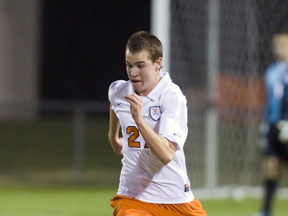 Virginia Cavaliers forward Brian Ownby (27) in action against UMD. The Virginia Cavaliers fell to the Maryland Terrapins 2-1 in NCAA Soccer at Klockner Stadium on the Grounds of the University of Virginia in Charlottesville, VA on October 31, 2008.