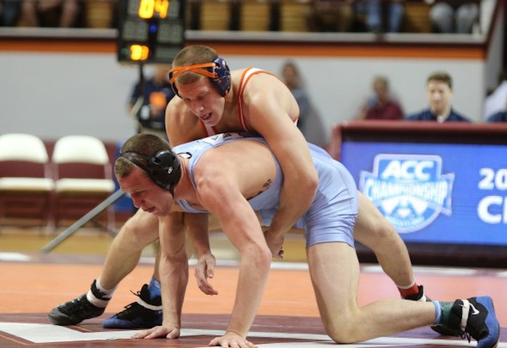No. 2 senior Nick Sulzer was a bright spot in the loss, Virginia's first at home since Nov. 27, 2011. He overwhelmed Ohio State sophomore Justin Kresevic for a 23-8 technical fall. 