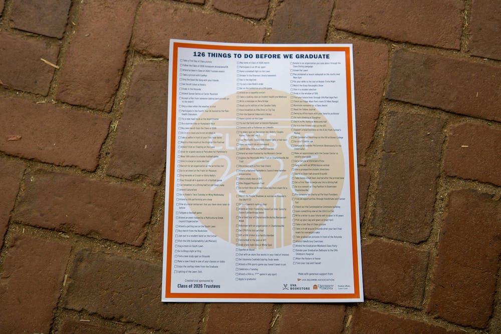 <p>The items on the list aim to give meaning to every stroll across the Lawn, meal on the Corner and late-night library lock-in.</p>