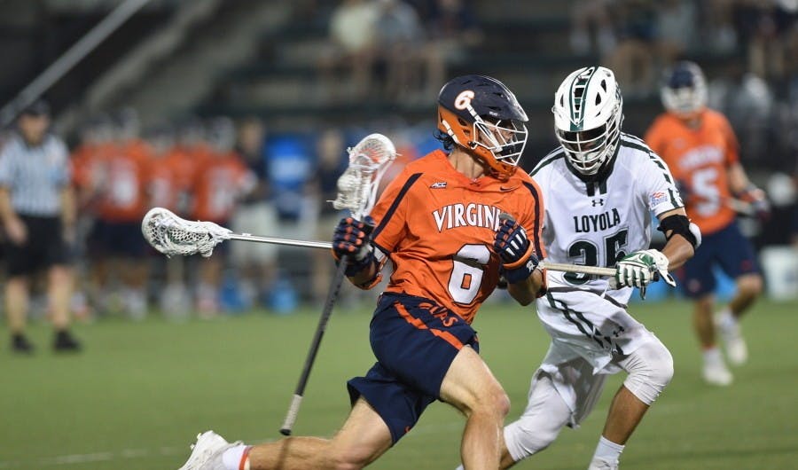 Virginia sophomore midfielder Dox Aitken scored four fourth quarter goals to bring his season total to 39.
