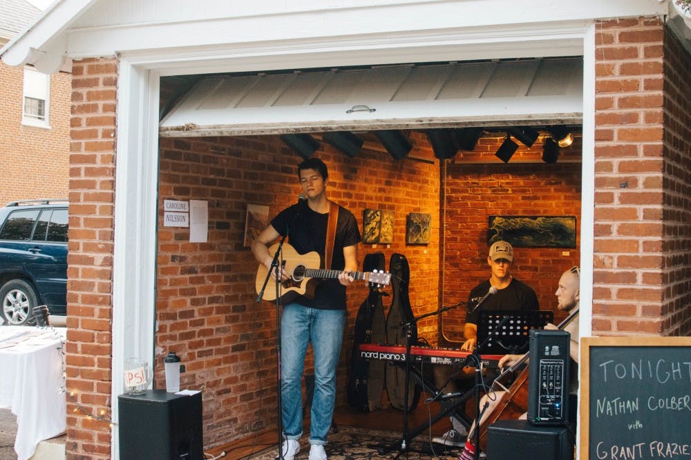 Local musician Grant Frazier performs at The Garage in Charlottesville.&nbsp;