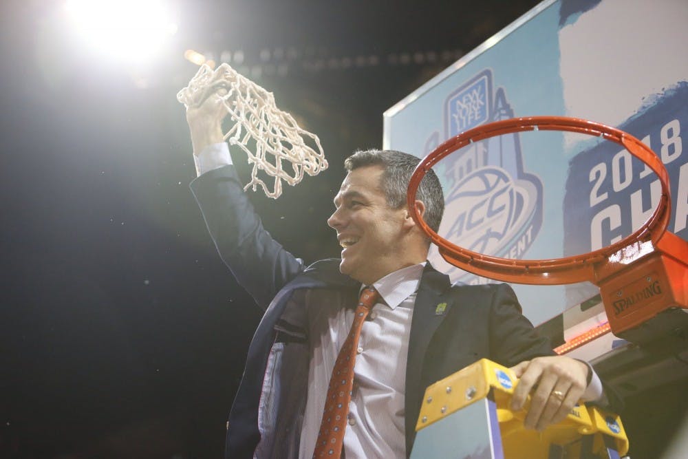 Virginia Coach Tony Bennett helped lead Virginia to its third ACC title in program history Saturday night.