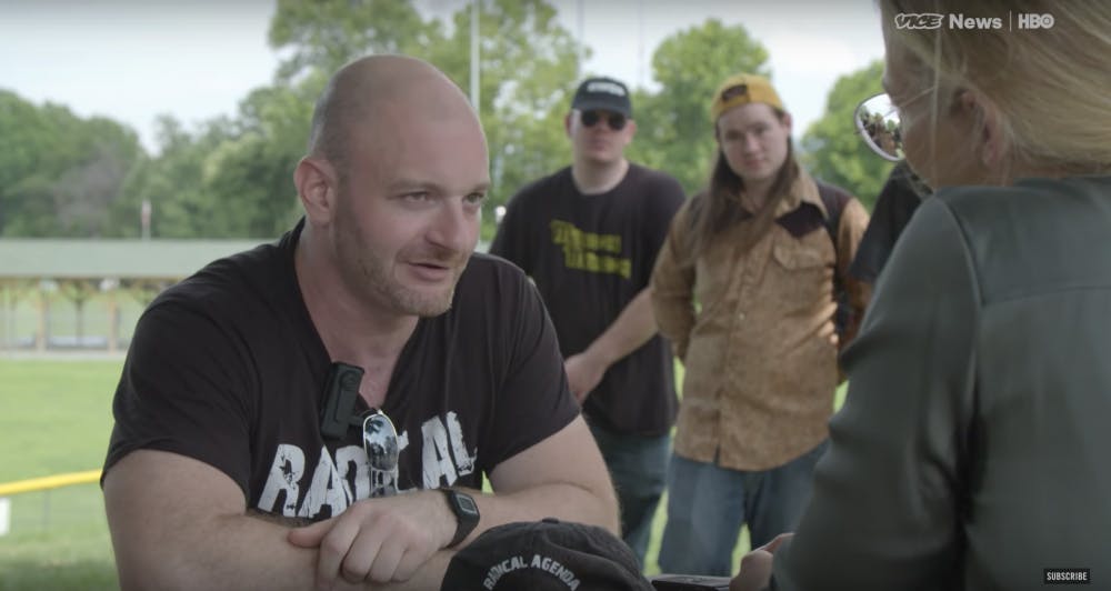 Cantwell being interviewed by “VICE News Tonight” correspondent Elle Reeve.&nbsp;