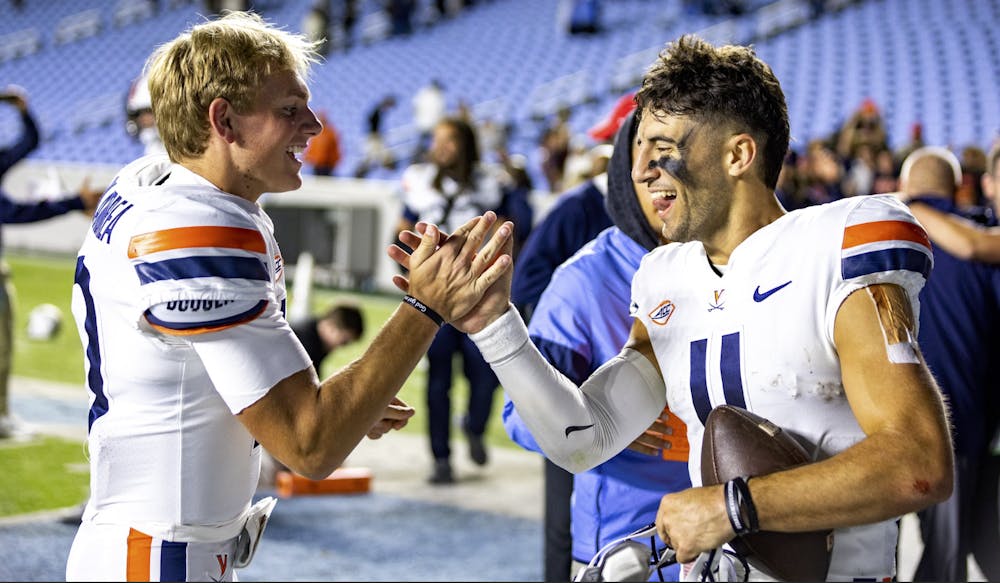 Colandrea and Muskett celebrate after conquering then-No.10 North Carolina.