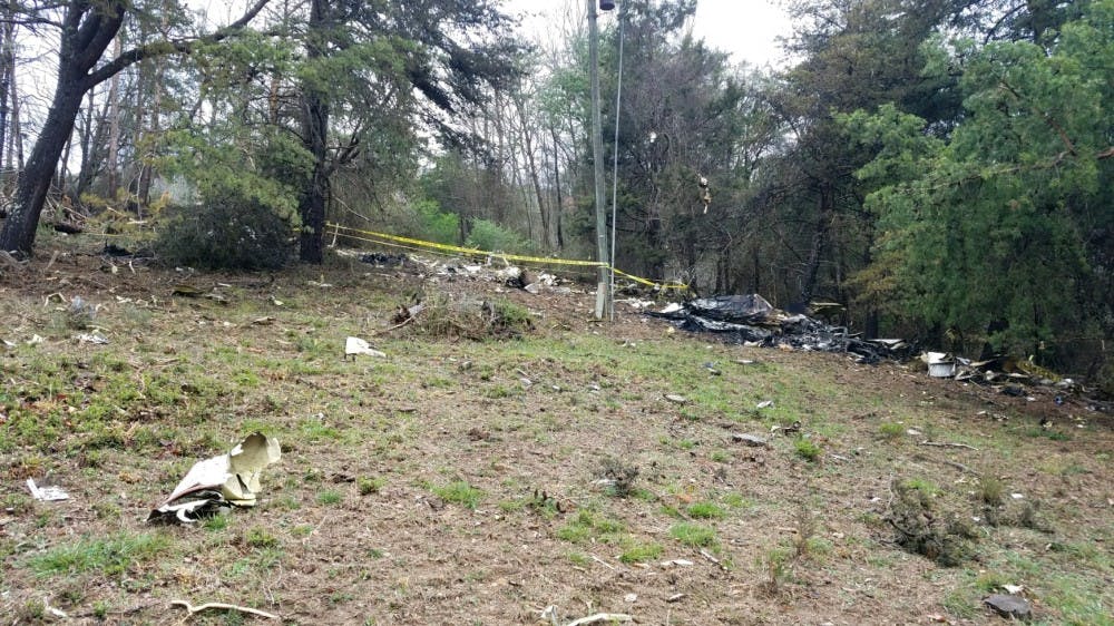 The plane was downed in private property outside Crozet, Va.
