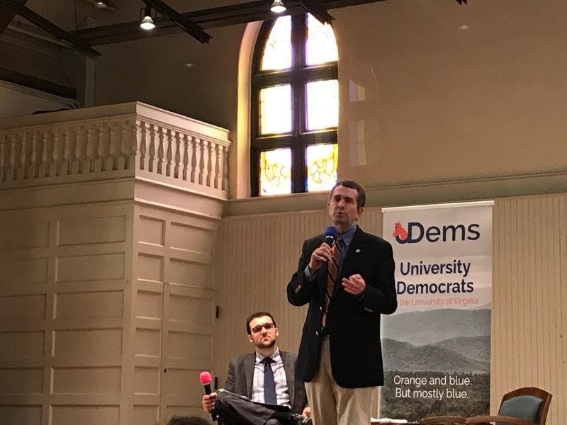 Lt. Gov. Ralph Northam&nbsp;was interrupted by protesters at the forum Saturday.