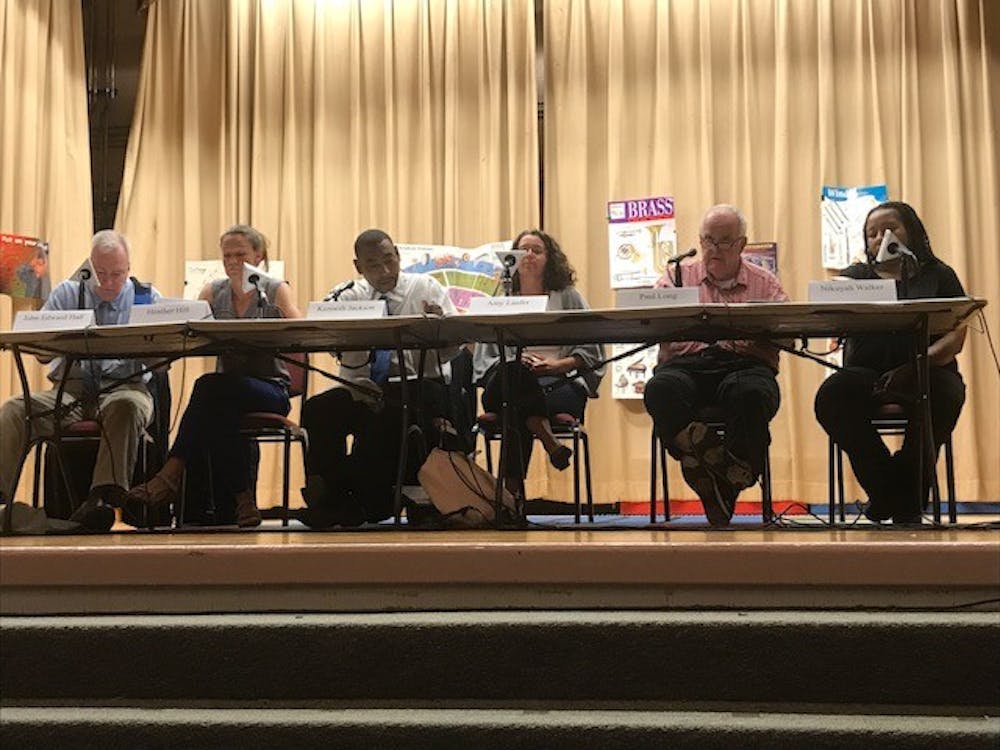 <p>Candidates for Charlottesville City Council at a forum held at Johnson Elementary School.</p>