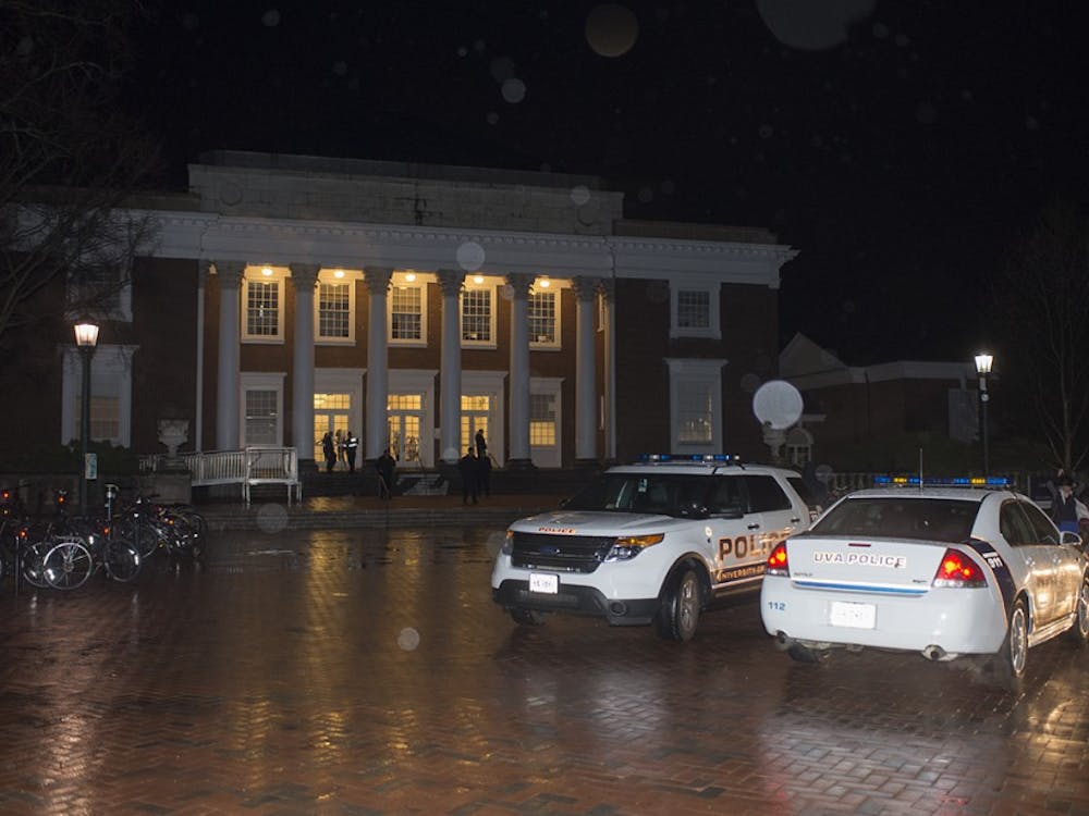 Several minutes after the protesters left the event, &nbsp;University Police Department vehicles arrived on the scene.&nbsp;