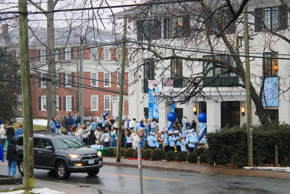 After receiving bids Sunday, new members attended celebrations at the sorority houses where their new sorority sisters welcomed them to the chapter.