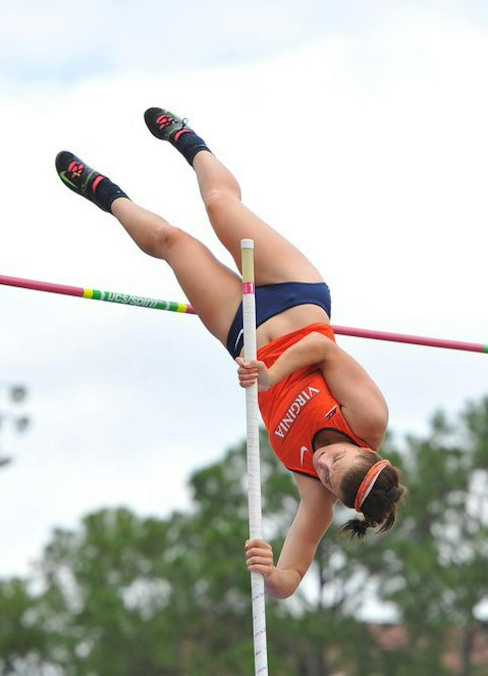 <p>Bridget Guy broke the program record in the pole vault Friday at the UVA Quad. Virginia won the meet Friday and impressed at the&nbsp;Lou Onesty/Milton G. Abramson Invitational Saturday.</p>