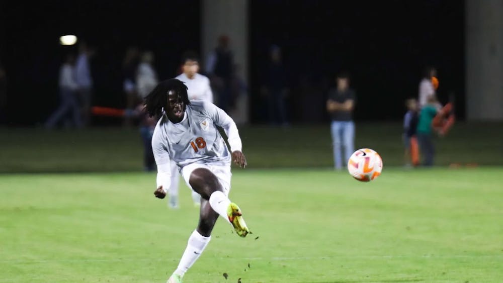 Sophomore forward Kome Ubogu delivered the game's first goal Saturday night, giving the Cavaliers a first-half lead.