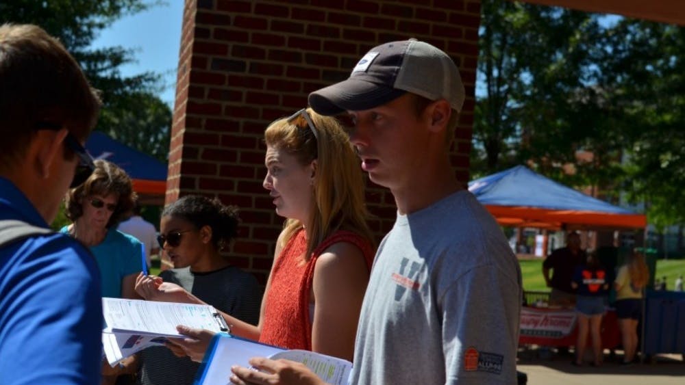 University Democrats and Student Council members registered people to vote in the 2018 midterm elections.