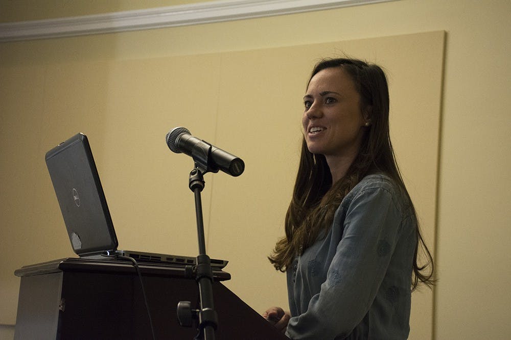 <p>Student Council President Emily Lodge, a third-year Batten student, led Tuesday's meeting in which the council reconsidered the DREAMers on Grounds application for CIO status.</p>
