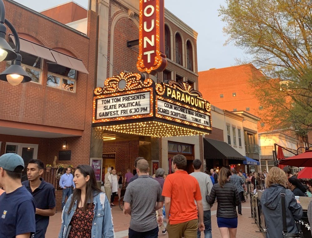 <p>Colin Mochrie and Brad Sherwood performed at the Paramount Theater on Saturday as part of the Tom Tom &nbsp;Festival.&nbsp;</p>