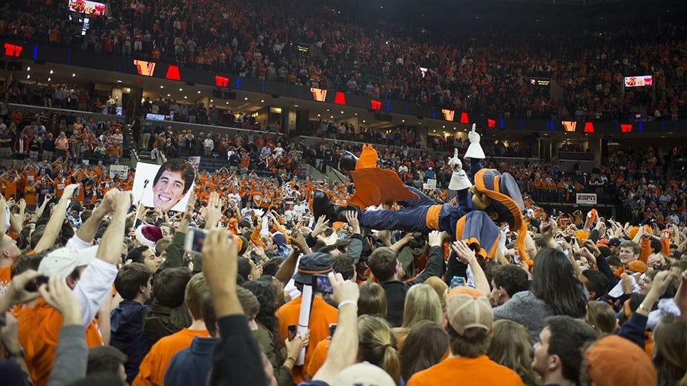 For columnist Kerry Mitchell, rushing the court after Virginia’s win against Syracuse was a moment to remember.