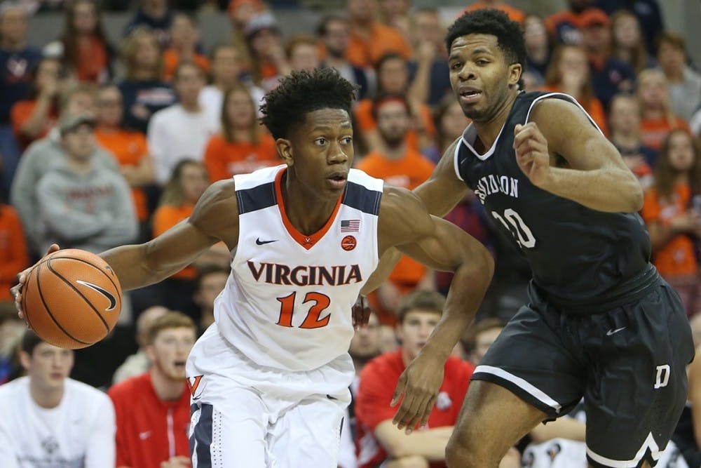 Sophomore guard De'Andre Hunter’s led Virginia to multiple wins in clutch time last season.