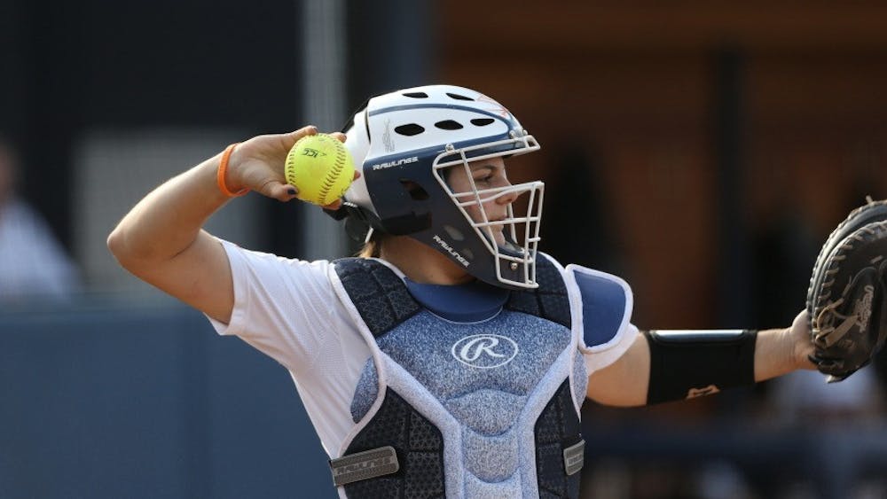 Junior catcher Olivia Gott had two of Virginia's three hits in the final game against Boston College.&nbsp;
