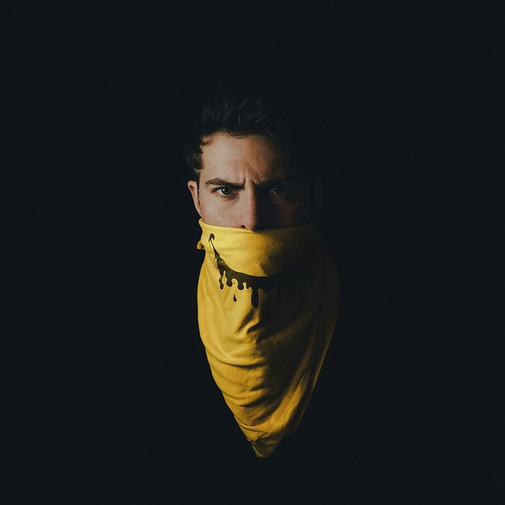 <p>A not-so-happy looking Hoodie Allen on his latest LP cover.</p>