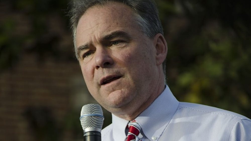A call for war was also a theme in Kaine’s address.