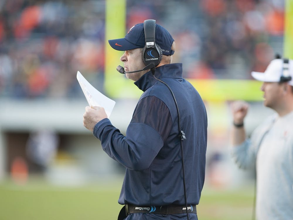 Coach Bronco Mendenhall had his first losing season as a head coach, going 2-10 in his first campaign with the Cavaliers.