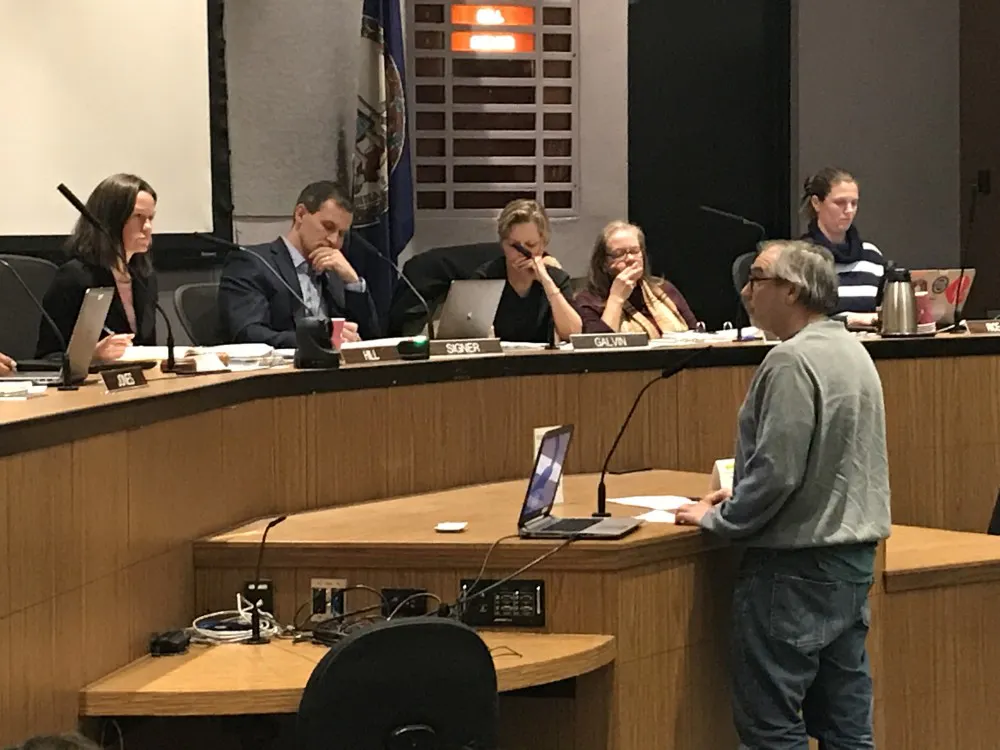 Assoc. Education Prof. Walt Heinecke addresses the Council during Tuesday’s hearing.