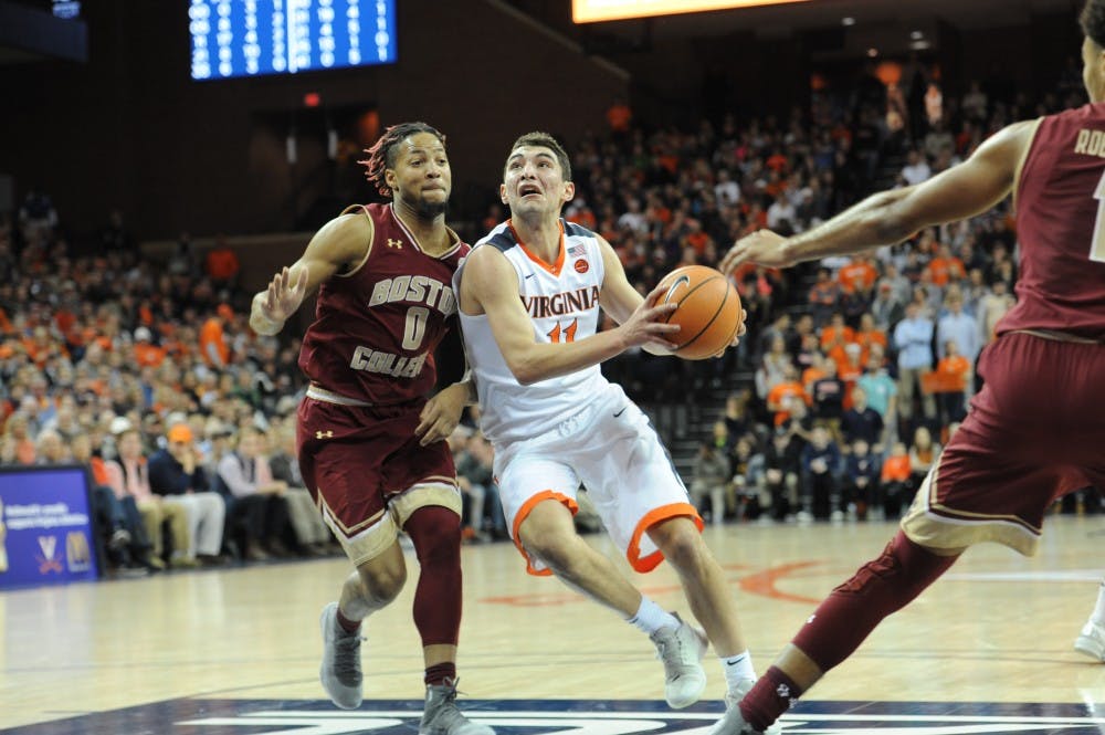 <p>Sophomore guard Ty Jerome had a career-high 31 points in Virginia's 59-58 victory over Boston College.</p>
