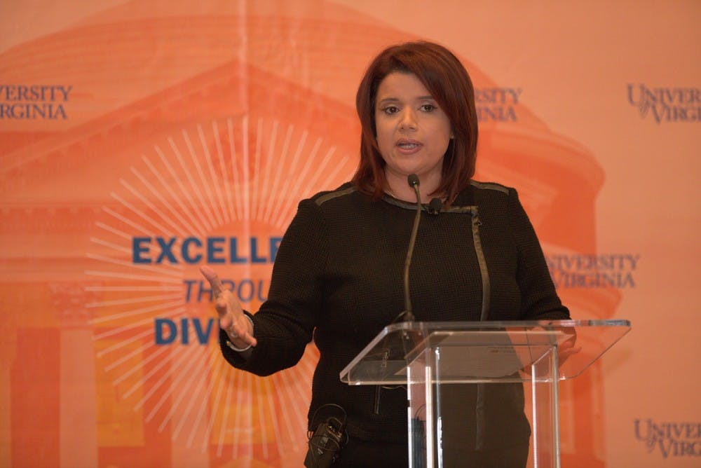 CNN analyst Ana Navarro was the fifth speaker of the Excellence Through Diversity Distinguished Learning Series.&nbsp;