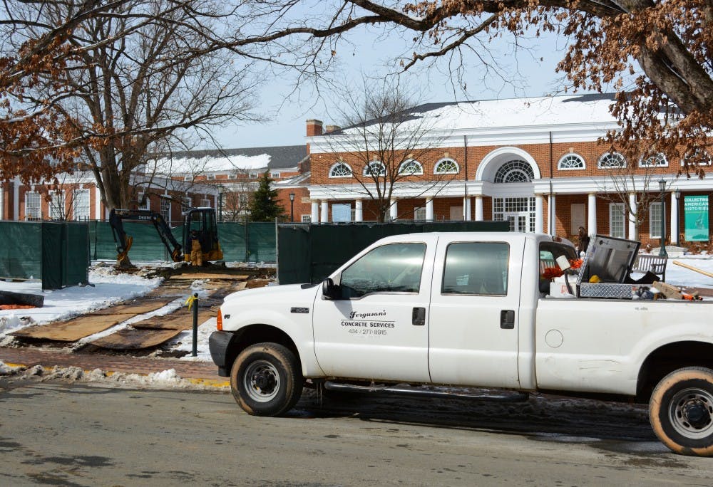 	The University has been constructing the location (above) for the Berlin Wall panels for several weeks now.