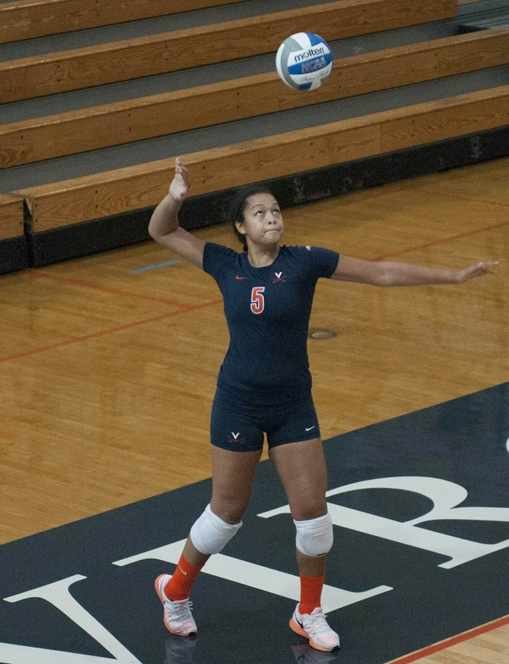 Junior defensive specialist Karlie Suber led Virginia with nine digs Saturday against NC State. The Cavaliers downed the Wolfpack in straight sets. 