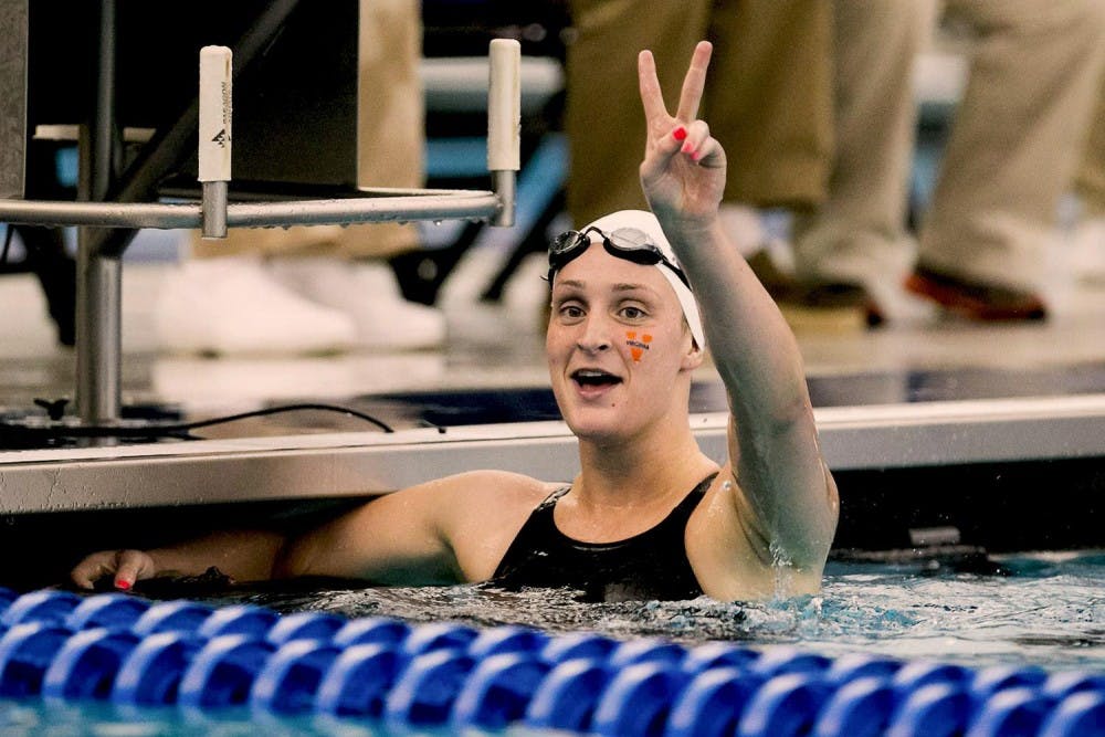 <p>Despite senior Leah Smith&nbsp;winning the 500 free ACC title for the fourth-straight year, Virginia finished second place.</p>