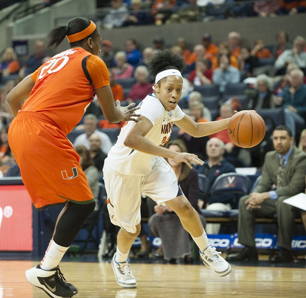 	Senior guard Ataira Franklin led Virginia with 17 points in her last regular-season game at John Paul Jones Arena. 