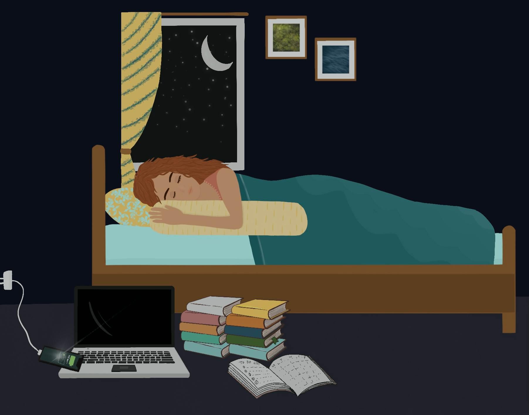 I know this can be difficult with homework assignments and other distractions, but try to make use of various resources that remind you when to hit the hay such as settings on your phone or apps to alert you of an approaching bedtime.&nbsp;