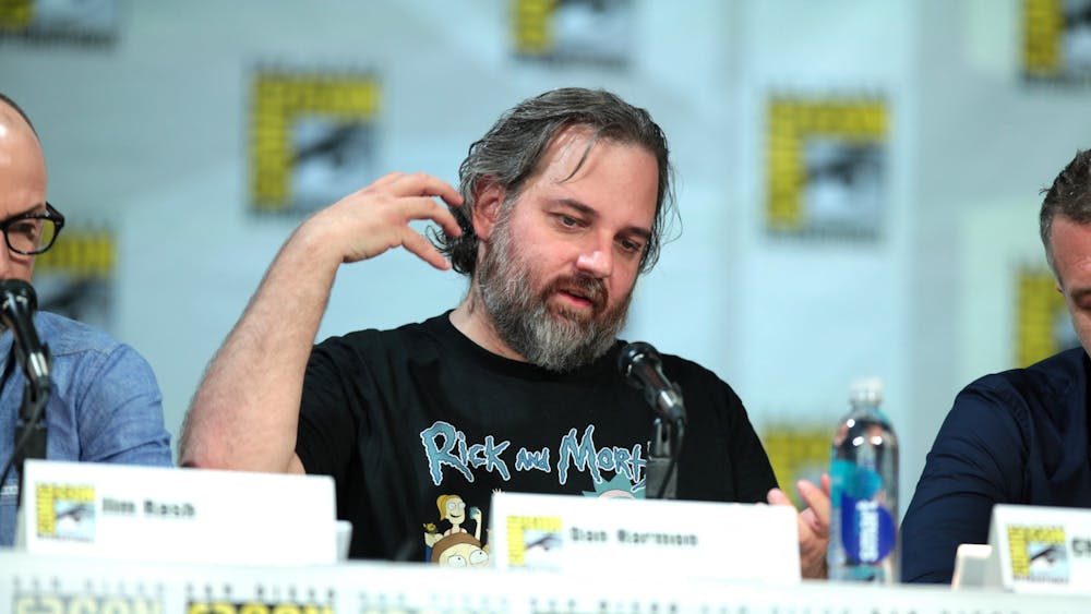 Dan Harmon, co-creator of "Rick and Morty" along with Justin Roiland, speaks at San Diego Comic Con in 2014.&nbsp;