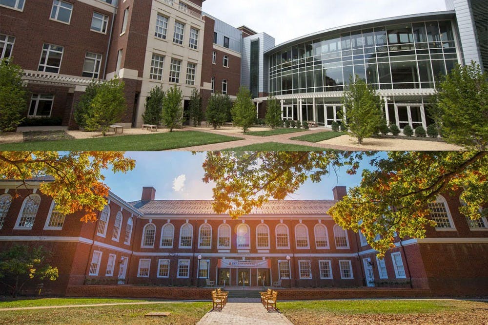 Both the College (above) and the Engineering school (below) consist of 70 percent Virginia residents and 30 percent out-of-state residents.