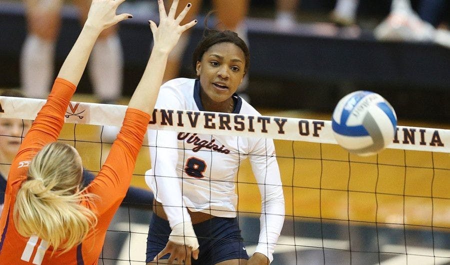 Sophomore middle blocker Chino Anukwuem had solid performances over the weekend despite Virginia's losses.