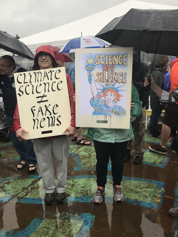 Marchers at the Charlottesville March for Science advocated for more fact-based and science-friendly policy.