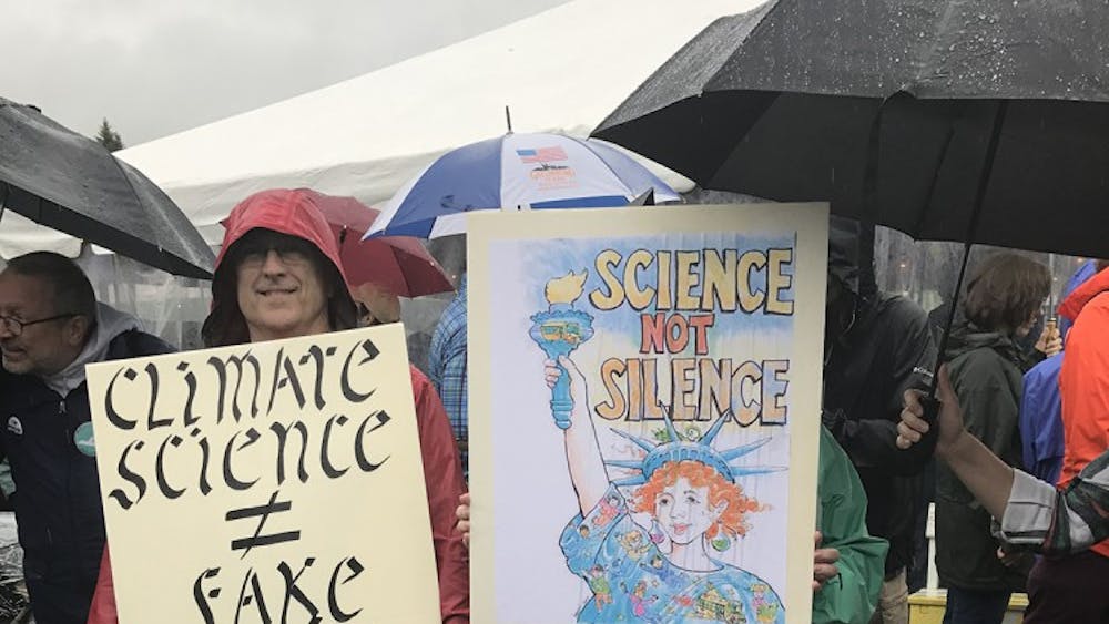 Marchers at the Charlottesville March for Science advocated for more fact-based and science-friendly policy.