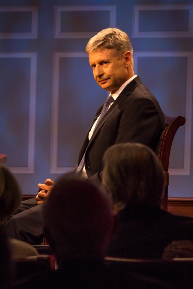 Johnson said he’s currently tied with Hillary Clinton in the polls among millennials.