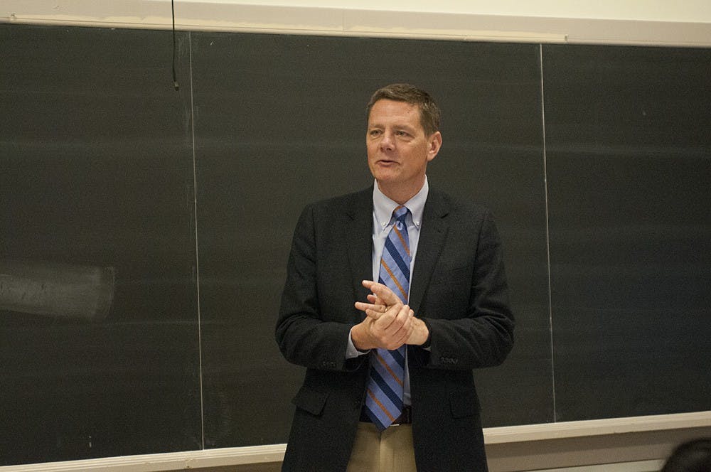 <p>UCS employee Everette Fortner leads a seminar for first and second years on translating skills learned with a liberal arts degree to the workplace. </p>