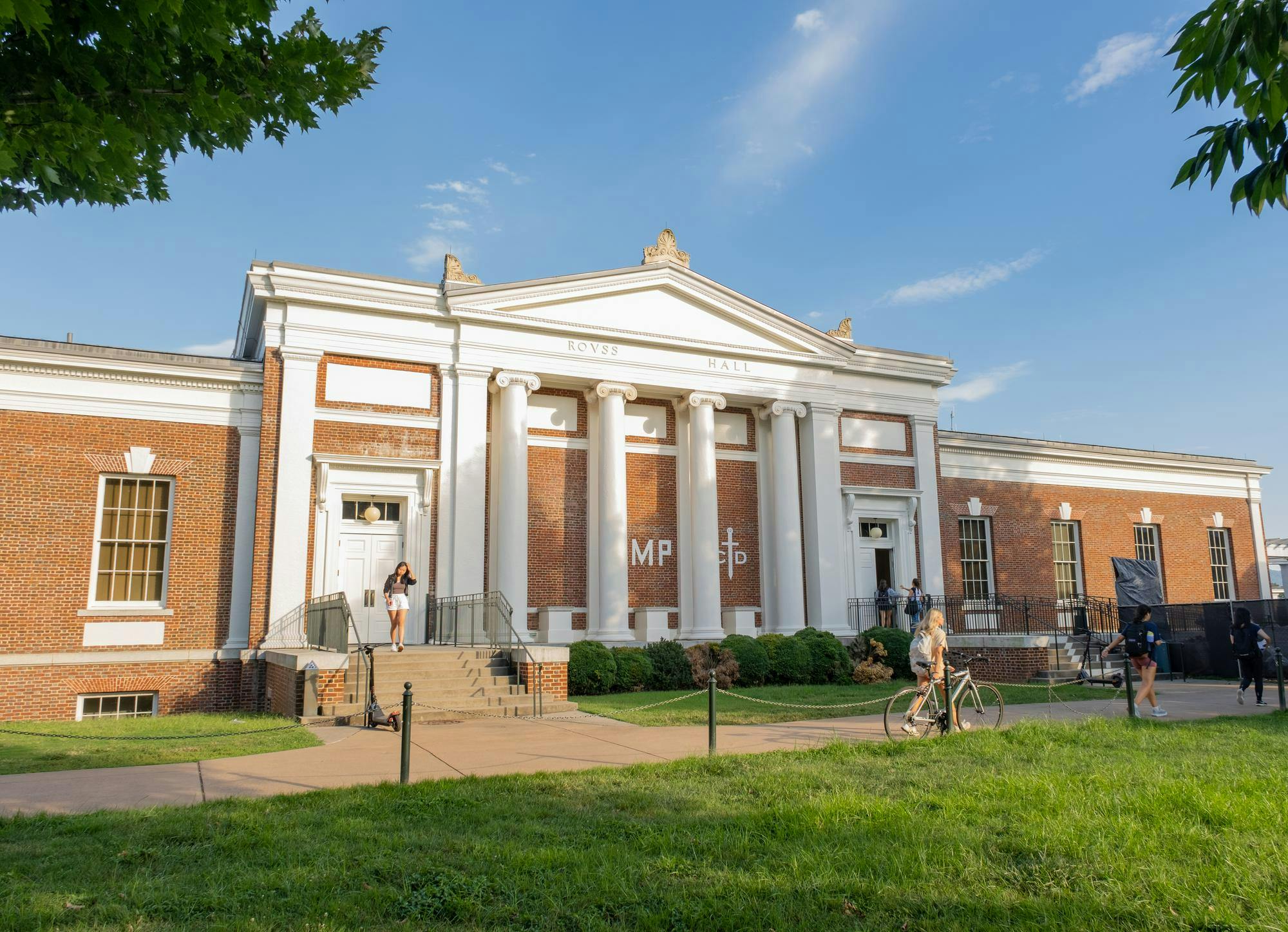 Rouss/Robertson Hall is one building which houses the McIntire School of Commerce, seen photographed Sept. 6, 2023.