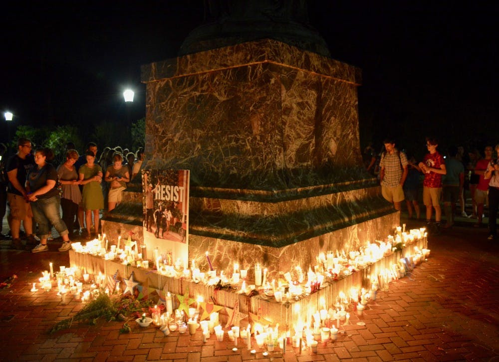 The community came together to take the first step toward healing with the candlelight vigil for Heather Heyer.