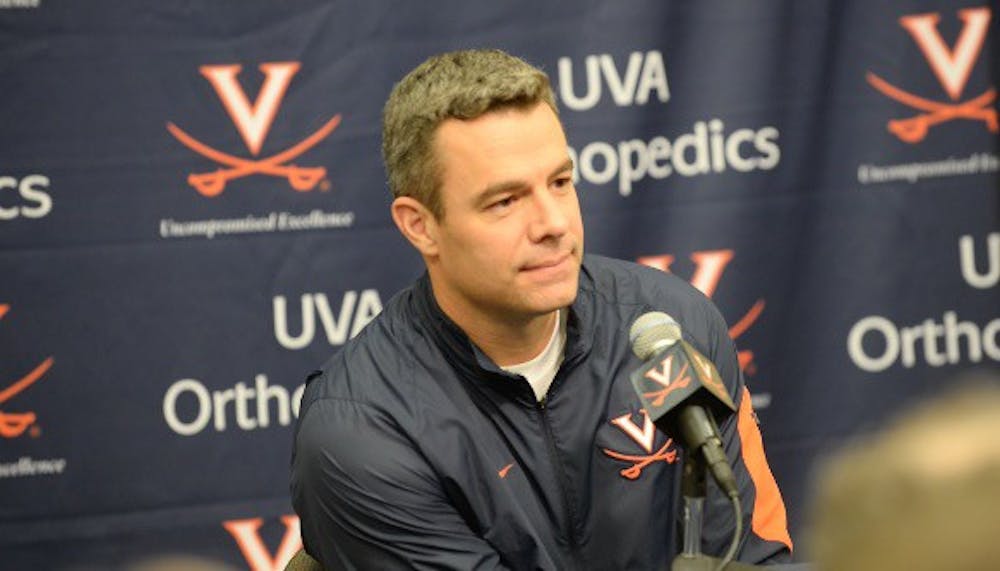 <p>Coach Tony Bennett addressed the media Wednesday at John Paul Jones Arena, speaking highly of senior center Mike Tobey and saying that Virginia will push the ball when possible with the NCAA moving to a 30-second shot clock. </p>