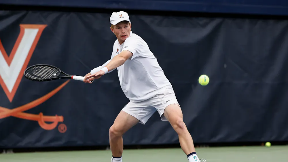 Keegan Rice scored the Cavaliers' first singles point.