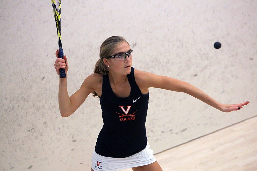 <p>Senior Carey Danforth picked up a point for Virginia Tuesday in the team's loss to George Washington.&nbsp;</p>