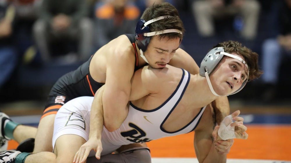 <p>Junior Jack Mueller remained undefeated after picking up a crucial technical fall.&nbsp;</p>