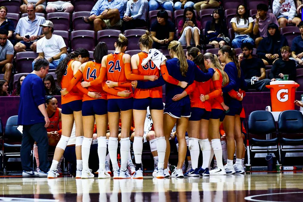 <p>Virginia could not complete the sweep of Virginia Tech, splitting the two-game series with a straight-set loss Friday.</p>
